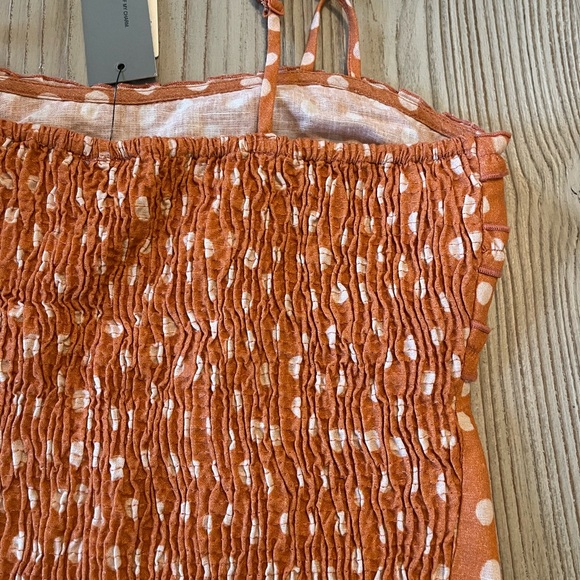 Anthropologie “ Bl^nk” London corset polka dot cotton/ linen tank NWT - Picture 4 of 6